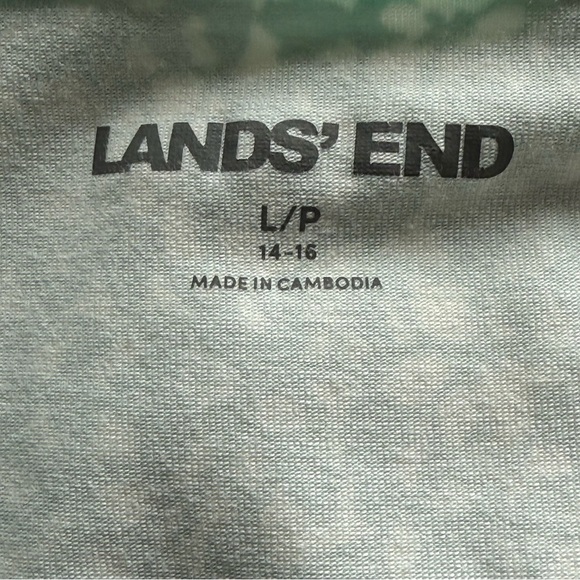 Lands' End Women’s Green Floral Midi wrap Dress Cool short sleeves Boho L/P - Picture 9 of 12